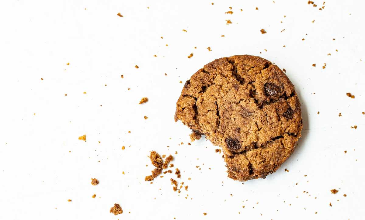 A crumbling cookie illustrates that cookies are going off the menu in healthcare marketing