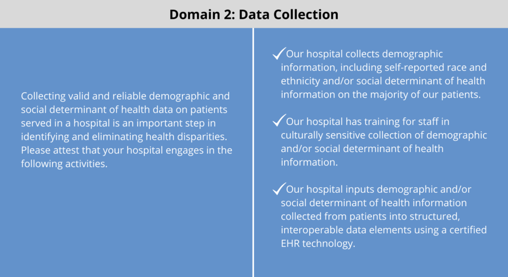Domain 2, data collection for healthcare equity