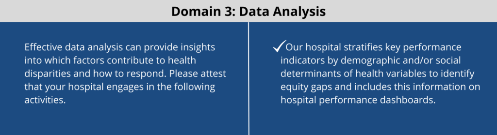 Domain 3, data analysis for healthcare equity