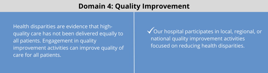 Domain 4, health equity quality improvement